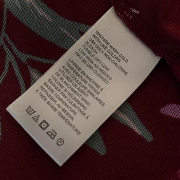 Free People Burgundy Floral Print Cropped Top With Bell Sleeves and tie front - Picture 6 of 7